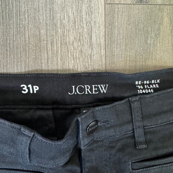 J.Crew '96 Petite Flare Jeans WMNS 31P Black Rinse High Rise Semi-Stretch Denim - Picture 5 of 8
